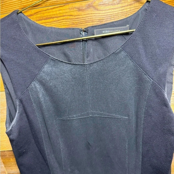 BCBG MAXAZRIA kellen faux suede mini sheath dress black office party bodycon US6 - Picture 3 of 6